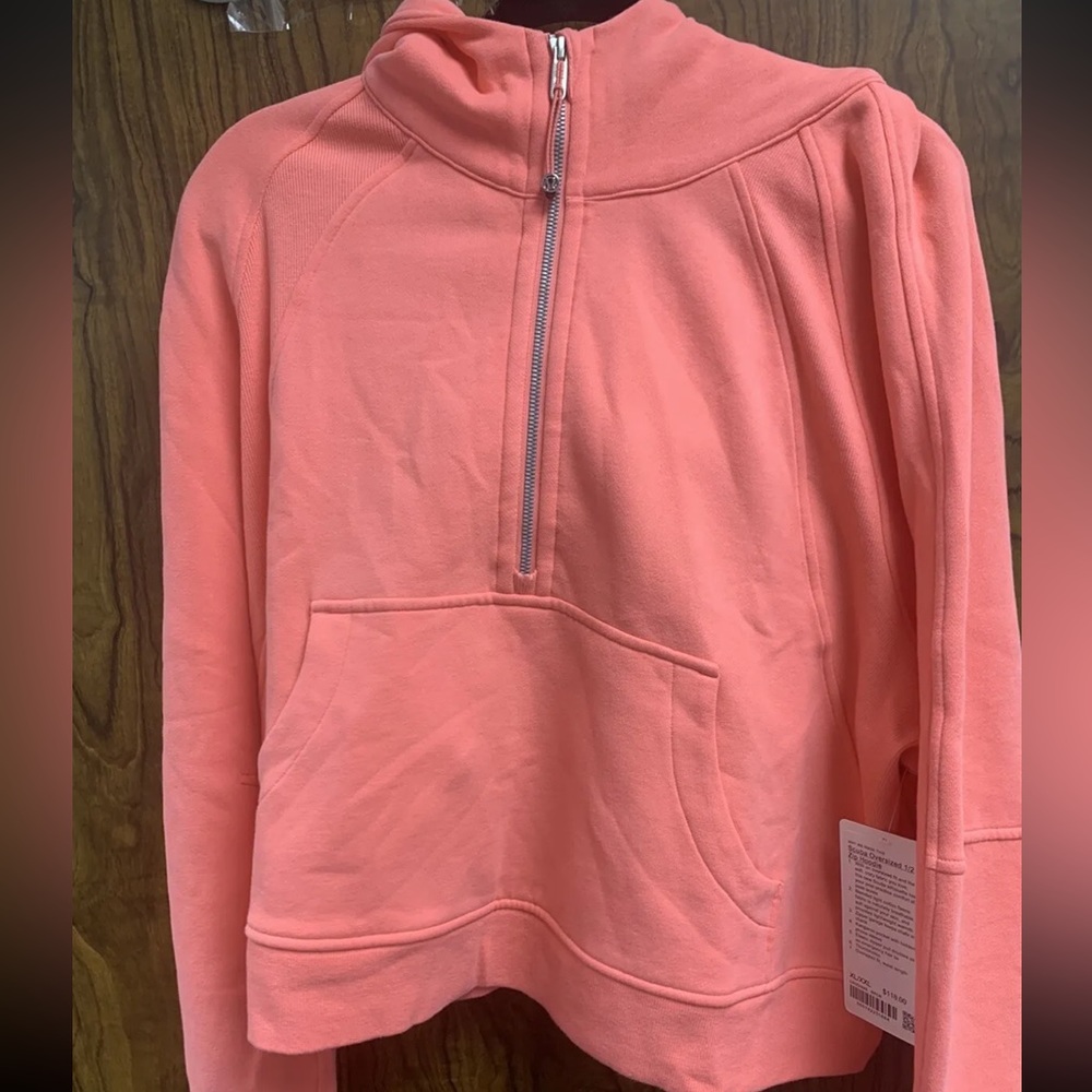 Lululemon scuba half zip size xl/xxl raspberry cream